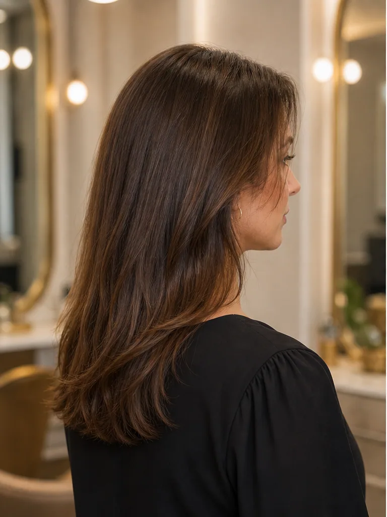 Original portrait before french twist try-on
