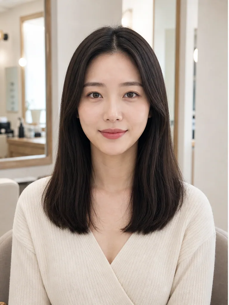 Original portrait before korean hairstyle try-on