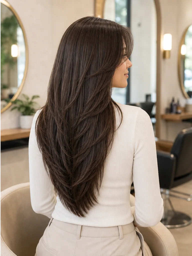 V Cut try-on preview after applying the hairstyle